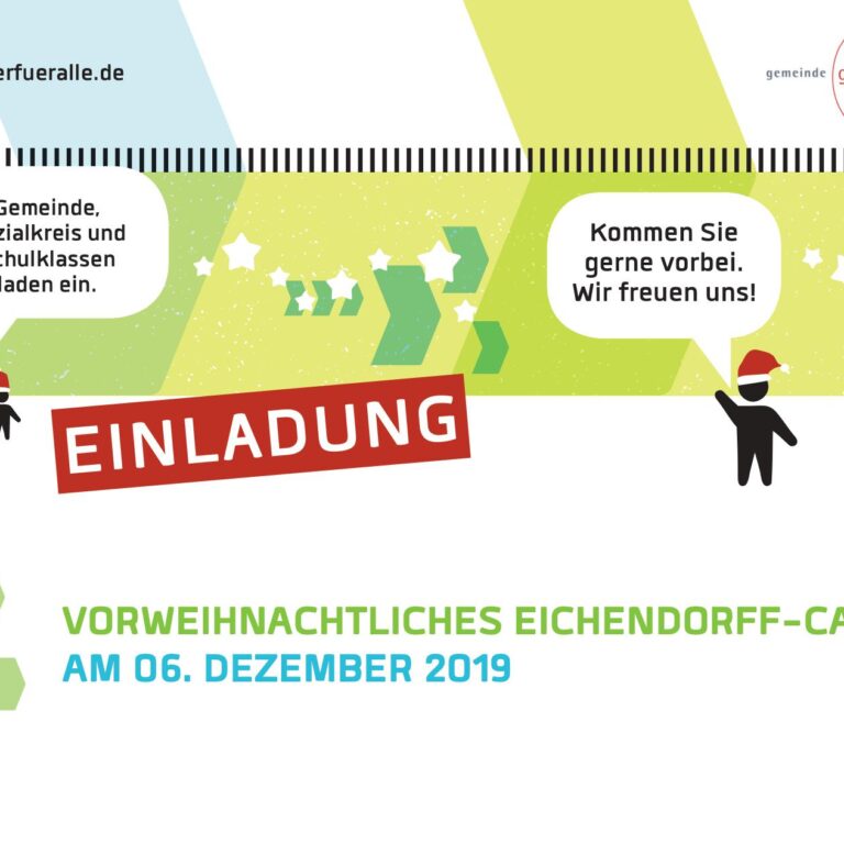 Gemeinde, Sozialkreis und Schulklassen laden ein. Am Freitag, 06. Dezember 2019 öffnet das Eichendorff-Café seine Pforten. Alle Gottmadinger*innen sind zwischen 14.30 Uhr und 18.00 Uhr herzlich eingeladen. Stimmen Sie sich mit Kuchen, Waffeln, Crepes, Plätzchen, Punsch, Glühwein, Kaffee und guten Gesprächen vorweihnachtlich ein. Der Sozialkreis und die Schulklassen freuen sich auf Ihren Besuch im Eichendorff-Café. Bei schlechtem Wetter findet das Café im Schulgebäude statt.